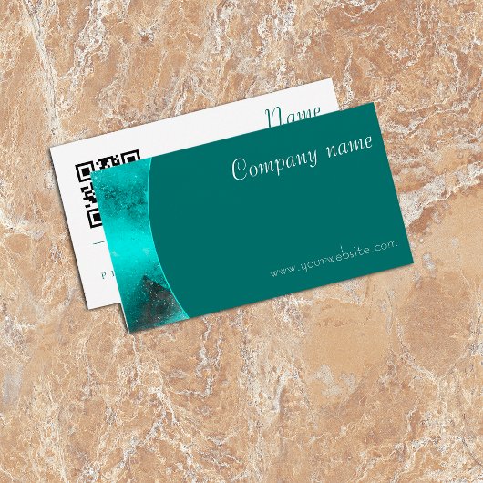 Minimalistisch abstract QR diepgroen Visitekaartje