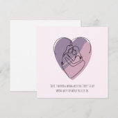 Minimalistisch Abstract silhouet van lesbisch paar Feestdagenkaart (Voorkant / Achterkant)