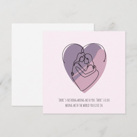 Minimalistisch Abstract silhouet van lesbisch paar Feestdagenkaart (Voorkant / Achterkant)