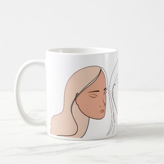 Minimalistisch Abstract van Line Art Koffiemok (Links)