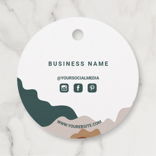 Minimalistisch Abstract Verpakkingsbedrijf Label o (Achterkant)