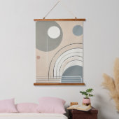 Minimalistisch Abstract wandtapijt met houten bove Hangend Wandkleed (Slaapkamer)