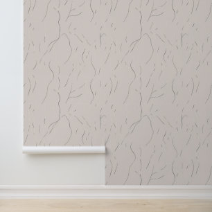 Minimalistisch Abstract Wavy-lijnpatroon Behang