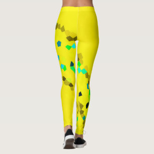 Minimalistisch Abstract zwart geel Leggings