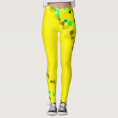 Minimalistisch Abstract zwart geel Leggings (Voorkant)