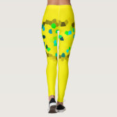 Minimalistisch Abstract zwart geel Leggings (Achterkant)