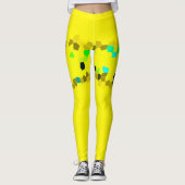 Minimalistisch Abstract zwart geel Leggings (Voorkant)