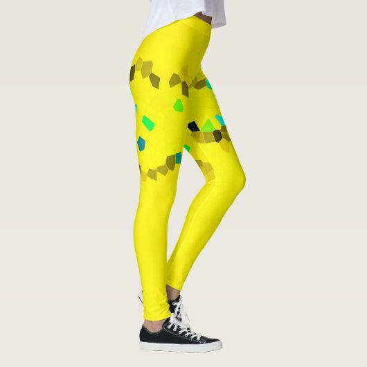 Minimalistisch Abstract zwart geel Leggings (Rechts)