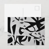 Minimalistisch abstract zwart-wit briefkaart (Voorkant / Achterkant)