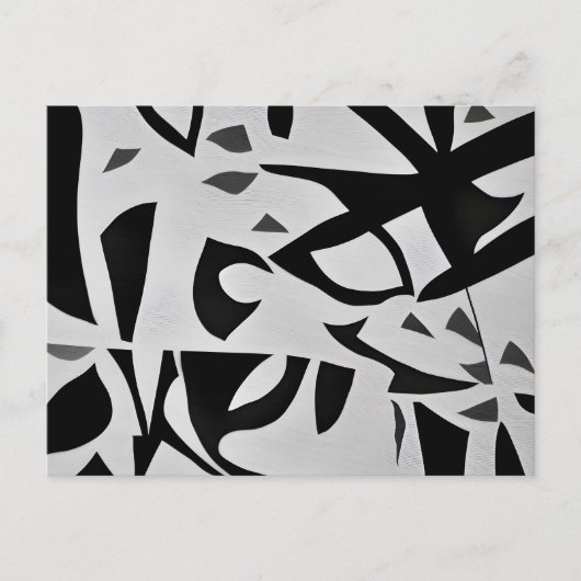 Minimalistisch abstract zwart-wit briefkaart (Voorkant)
