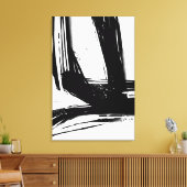 Minimalistisch Abstract zwart-witpenseelstreken Canvas Afdruk (Insitu (Woonkamer))