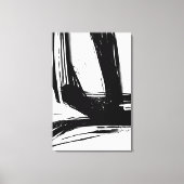 Minimalistisch Abstract zwart-witpenseelstreken Canvas Afdruk (Voorkant)