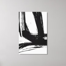 Minimalistisch Abstract zwart-witpenseelstreken