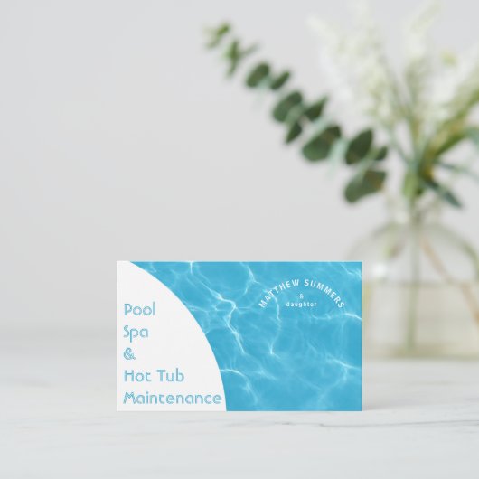 Minimalistisch Abstract zwembad Water rimpelt Ocea Visitekaartje (Staand voorkant)