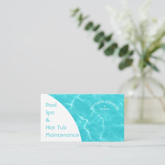 Minimalistisch Abstract zwembad Water Ripples US Visitekaartje (Staand voorkant)