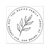 Minimalistisch achtereenvolgens Botanical Leaf Rou Zelfinktende Stempel (Design)