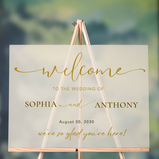 Minimalistisch Acryl Huwelijk Welkom Teken Acryl Bord (Neutraal)