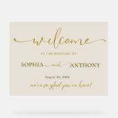 Minimalistisch Acryl Huwelijk Welkom Teken Bord (Voorkant)