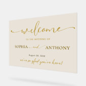 Minimalistisch Acryl Huwelijk Welkom Teken Bord (Hoek)
