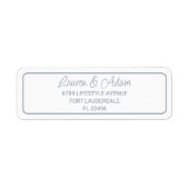 Minimalistisch adres van de blauwe bruiloft etiket (Voorkant)