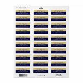 Minimalistisch adres van Navy Blue en Gold Classy Etiket (Full Sheet)