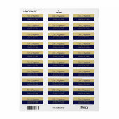 Minimalistisch adres van Navy Blue en Gold Classy Etiket (Full Sheet)