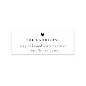 Minimalistisch adres voor naam van hartfamilie rubberstempel (Afrduk)