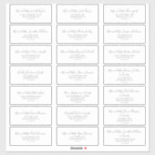 Minimalistisch Adresetiket van de Silver Wedding Sticker (Vel)