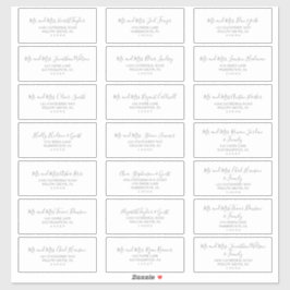 Minimalistisch Adresetiket van de Silver Wedding Sticker