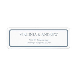 Minimalistisch adreslabel met een blauwe omtrek etiket