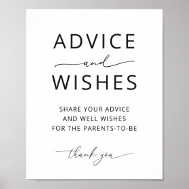 Minimalistisch advies en wensen feestspel bord poster