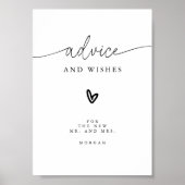 Minimalistisch advies en wensen Trouwtafel Teken Poster (Voorkant)