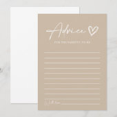 Minimalistisch advies van het Baby shower Kaarten (Voorkant / Achterkant)