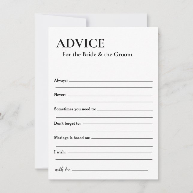 Minimalistisch advies voor de bruid en bruidegom s (Voorkant)
