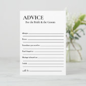 Minimalistisch advies voor de bruid en de bruidego kaart (Staand voorkant)