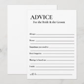 Minimalistisch advies voor de bruid en de bruidego kaart (Voorkant / Achterkant)