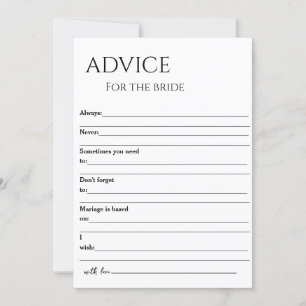 Minimalistisch advies voor de bruid kaart