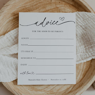 Minimalistisch advies voor de Ouders Baby shower K Kaart