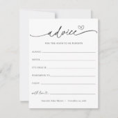 Minimalistisch advies voor de Ouders Baby shower K Kaart (Voorkant)
