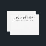 Minimalistisch advies voor kalligrafie en wenst Ka<br><div class="desc">Gebruik deze moderne wenskaart op je feestje om gasten een persoonlijke brief te laten achterlaten voor de gast van eer. Voeg je gegevens toe op het formulier sjabloon. Het geavanceerde het uitgeven menu staat u toe om de kleuren en de doopvonten te veranderen.</div>