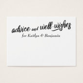 Minimalistisch advies & Well Wishes Huwelijkskaart Visitekaartje (Voorkant)