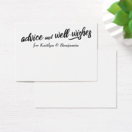 Minimalistisch advies & Well Wishes Huwelijkskaart Visitekaartje