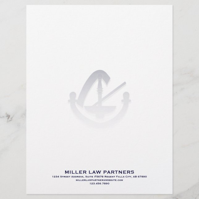 Minimalistisch advocatenkantoor Letterhead Navy Ty Briefhoofd (Voorkant)