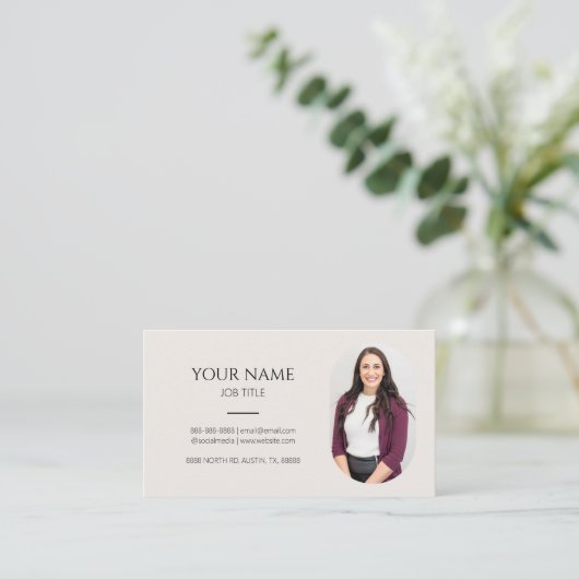 Minimalistisch Afbeelding Foto Professioneel Moder Visitekaartje (Staand voorkant)