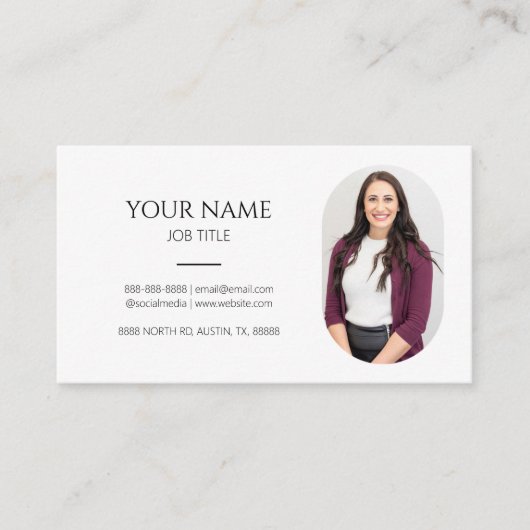 Minimalistisch Afbeelding Foto Professioneel Moder Visitekaartje (Voorkant)