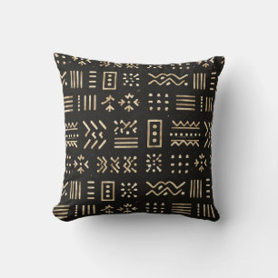 Minimalistisch Afrikaans Modderdoek Patroon Kussen
