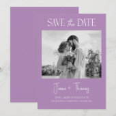 Minimalistisch Afrikaans Violet Save the Date Wedd Kaart (Voorkant / Achterkant)
