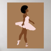 Minimalistisch afro black ballerina modern voorbee poster (Voorkant)