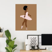 Minimalistisch afro black ballerina modern voorbee poster (Thuiskantoor)