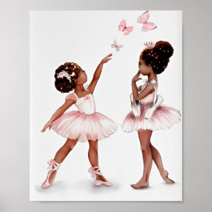 Minimalistisch afro black ballerina modern voorbee poster
